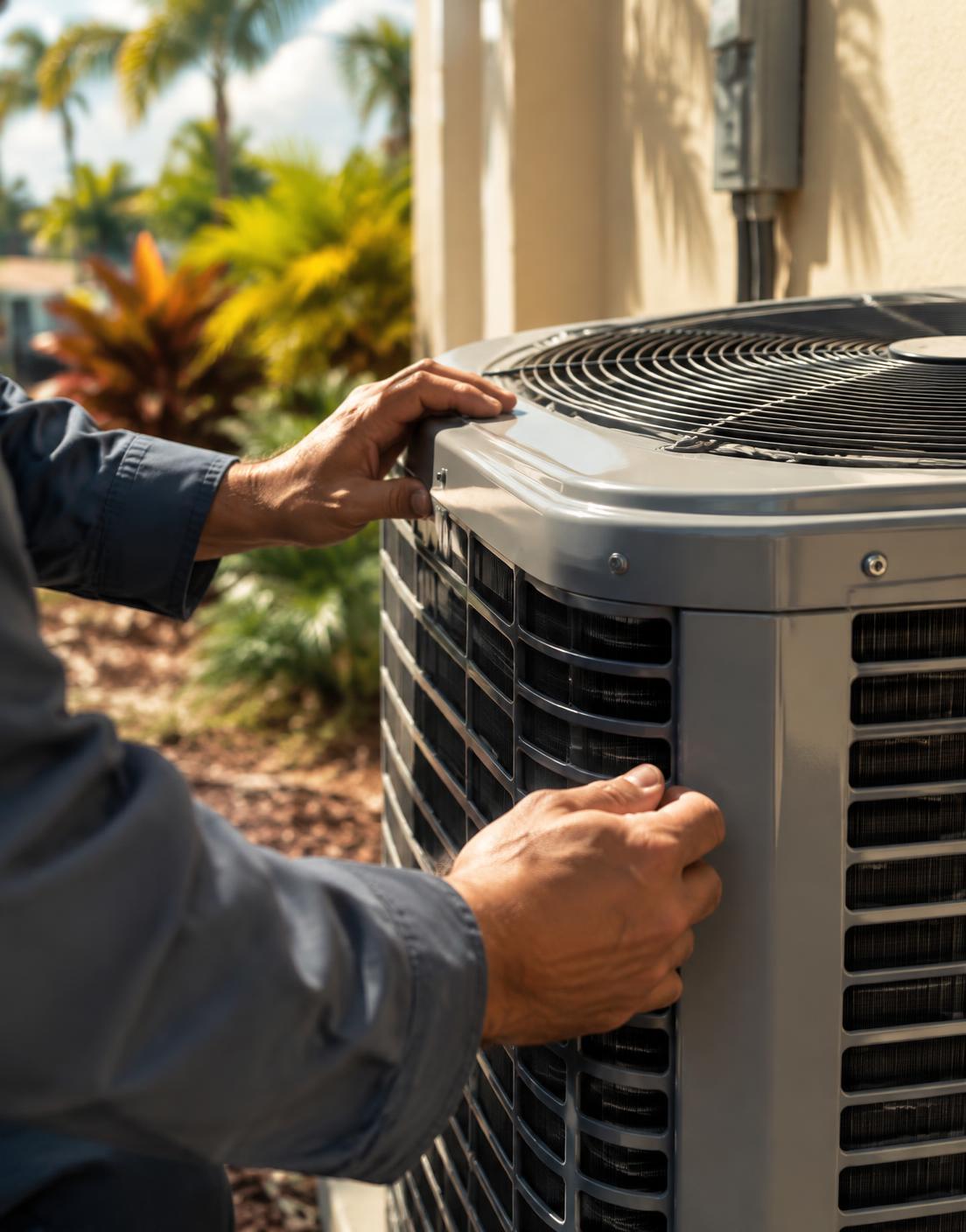 A technician servicing home equipment